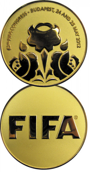 Vergoldete Teilnehmermedaille zum 62nd FIFA Congre, FIFA-Medaille 2012