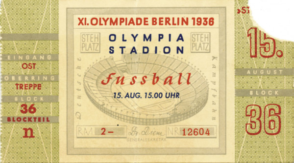 Ticket Olympic Games 1936. Football Final