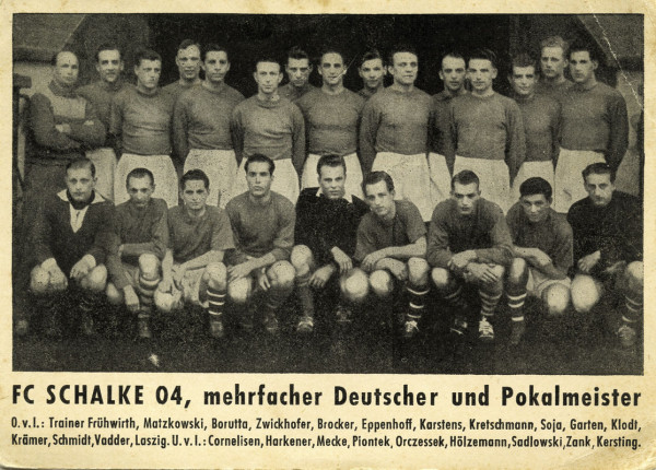 s/w-Postkarte „FC Schalke 04 ca. 1956, Schalke 04 - Postkarte 56