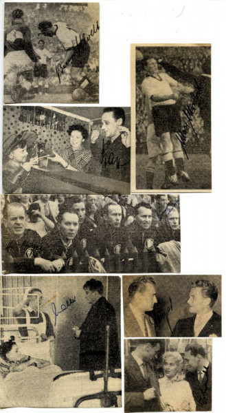 Weltmeister 1954: 7 verschiedene S/W-Zeitungsfotos WM 1954