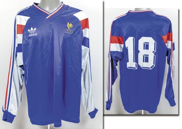 match worn football shirt Frankreich 1992