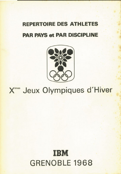 Athletes Directory Xth Winter Olympics Grenoble 1968