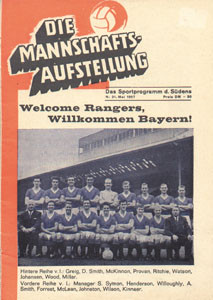 Football Programm 1967. Bayern Munich v Glasgow R